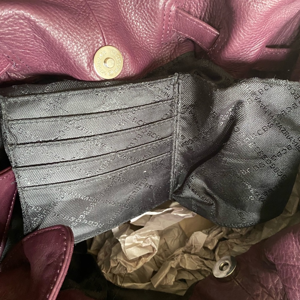 BCBG Max Azria Plum Leather Large Hobo - Picture 7 of 7